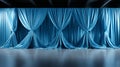 soft blue curtain background of the stage theater,