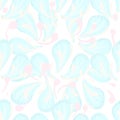 Soft blue elegance spring petals vector seamless pattern