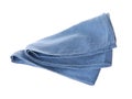 Soft blue fabric napkin isolated on white Royalty Free Stock Photo