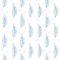 Soft Blue Feathers Gentle Floating Pattern, vector design Generative AI Royalty Free Stock Photo