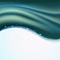 soft blue green wavy background with silky wavy folds with lines and sparkles