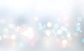 Soft blue grey winter christmas colorful bokeh background,blurred backdrop Royalty Free Stock Photo