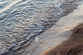 Soft blue ocean wave on clean sandy beach in Egypt Royalty Free Stock Photo