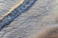 Soft blue ocean wave on clean sandy beach in Egypt Royalty Free Stock Photo