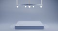 Soft blue podium on blue background 3d rendered Royalty Free Stock Photo