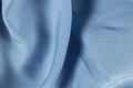 Soft Blue Stretch Fabric Polyester and Elastane Macro. Royalty Free Stock Photo
