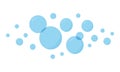 Soft blue transparent bubbles composition. Flat vector water circles for hygiene, cosmetic and abstract design Royalty Free Stock Photo