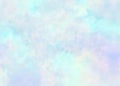 Soft blue violet cloudy watercolor background of abstract rainbow sunset sky, watercolor bleed and fringe