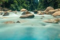Soft blue waterfall Royalty Free Stock Photo