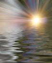 Soft and blurred colorful surface of water rippled reflection an Royalty Free Stock Photo