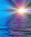 Soft and blurred colorful surface of water rippled reflection an Royalty Free Stock Photo