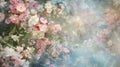 Soft blurred pastel blooms create a whimsical backdrop reminiscent of a peaceful springtime day.