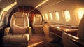 soft blurred private jet interior Royalty Free Stock Photo