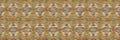 Soft Blurry Damask Ikat Tapestry Banner Texture. Seamless Border Pattern. Abstract Space Dye Blotched Motif Melange Effect.