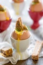 Soft boiled eggs Royalty Free Stock Photo