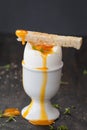 Soft boiled runny egg Royalty Free Stock Photo