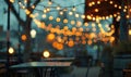 Soft bokeh lights creating a romantic ambiance in an intimate outdoor setting Royalty Free Stock Photo