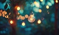 Soft bokeh lights creating a romantic ambiance in an intimate outdoor setting Royalty Free Stock Photo