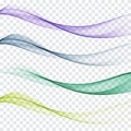 Soft bright colorful web border layout set of beautiful modern satin swoosh wave header collection. Vector illustration Royalty Free Stock Photo