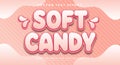 Soft Candy Cute editable text effect Royalty Free Stock Photo
