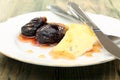 Soft cheese with figs and honey sauce.