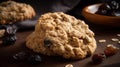 A soft and chewy oatmeal raisin cookie with a hint of cinnamon created with Generative AI