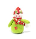 Christmas toy snowman on a white background Royalty Free Stock Photo