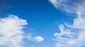 Soft Cirrus Couds on blue sky. Clear cloudscape background. Royalty Free Stock Photo