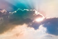 Cloud and sky with a pastel colored background