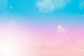 Soft cloud and sky with pastel gradient color Royalty Free Stock Photo
