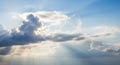 Soft Cloudy Sky Background with Sunlight and Blue Sky Royalty Free Stock Photo