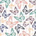Soft colored flying Butterflies for spring season