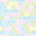Soft colored seamless pattern with circles. Abstract geometrical background. Royalty Free Stock Photo