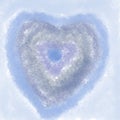 Soft colors touch heart in grayish-blue colors