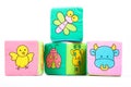 Soft Colourful Learning Blocks with animals Royalty Free Stock Photo