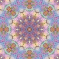 Technology glitch background. Computer screen error.Soft colours kaleidoscope mandala pattern. Royalty Free Stock Photo