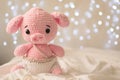 Soft toy pig, crochet animal amigurumi