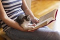 Leisure time with a kitten Royalty Free Stock Photo