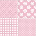 Soft different vector seamless patterns.