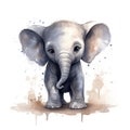 Soft and Dreamy Cut Elephant Clipart AI Generated