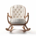 Soft And Dreamy Rocking Chair 3d Render With Beige Ottoman Royalty Free Stock Photo