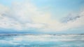 Soft And Dreamy Seascape Painting With Cloudy Clouds
