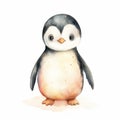 Soft And Dreamy Watercolor Penguin Vector Illustration