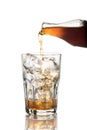 Soft drink being poured into glass Royalty Free Stock Photo