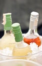 Soft Drink Bottles In Ice Bucket. Royalty Free Stock Photo