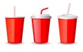 Soft drink cup vector cartoon Royalty Free Stock Photo