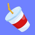 Soft drink cup vector illustration. Suitable for carbonated drink, soda, and beverages cartoon element. Royalty Free Stock Photo