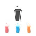 Soft drink flat icon set. vector Royalty Free Stock Photo