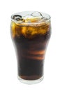 A soft drink in glass on white background