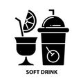 soft drink icon, black vector sign with editable strokes, concept illustration Royalty Free Stock Photo